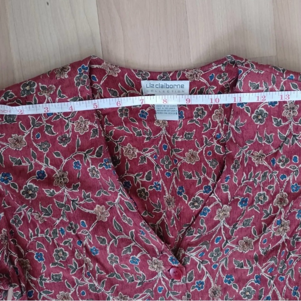 Vintage 70s Liz Claiborne Short Sleeved Long Floral Dress Size 8 (runs small) - Picture 4 of 6